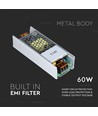 60W / 24V DC Slim voeding - 2.5A, IP20, metalen behuizing