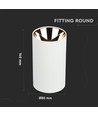 VT-882 lamp GU10 - rond, wit, roségoud