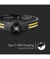 3W+5W oplaadbare LED hoofdlamp - 470lm, 230° groothoek, IP44, incl. batterij