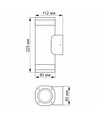 GU10 dubbele gevelarmatuur - IP54 buiten, grijs, up/down licht, zonder lichtbron