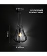 E27 Designer pendel, Ø42cm - Mat zwart, decoratieve plafondlamp, zonder lichtbron