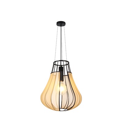 420x500 mm VT-89010 hanglamp E27 - decoratief, mat zwart met beige, metalen serie