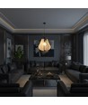 420x500 mm VT-89010 hanglamp E27 - decoratief, mat zwart met beige, metalen serie