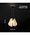 420x500 mm VT-89010 hanglamp E27 - decoratief, mat zwart met beige, metalen serie