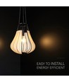 420x500 mm VT-89010 hanglamp E27 - decoratief, mat zwart met beige, metalen serie