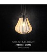 420x500 mm VT-89010 hanglamp E27 - decoratief, mat zwart met beige, metalen serie