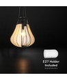420x500 mm VT-89010 hanglamp E27 - decoratief, mat zwart met beige, metalen serie