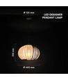 E27 Designer pendellamp - Ø40cm, Mat zwart en beige, zonder lichtbron