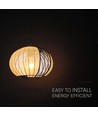 E27 Designer pendellamp - Ø40cm, Mat zwart en beige, zonder lichtbron