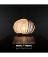 E27 Designer pendellamp - Ø40cm, Mat zwart en beige, zonder lichtbron