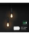 Designer hanglamp voor 2xE27 - Mat zwart, Ø11x31,7cm, exclusief lichtbron