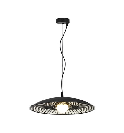 Designer hanglamp - Ø60cm, G9 fitting, zwart/wit metaal en glas, exclusief lichtbron