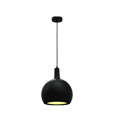 E27 Designer hanglamp, Ø28cm - Zwart, metaal en keramiek, exclusief lichtbron, max 60W