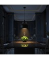 E27 Designer hanglamp, Ø28cm - Zwart, metaal en keramiek, exclusief lichtbron, max 60W