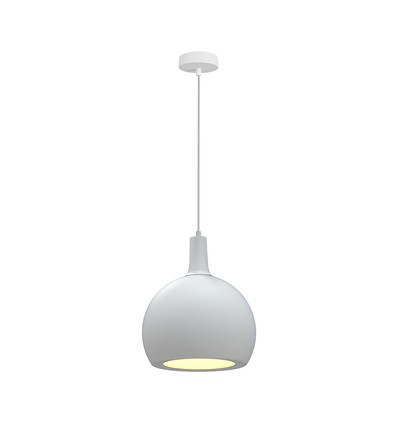 E27 Designer hanglamp, Ø28cm - Keramiek en metaal, wit, exclusief lichtbron