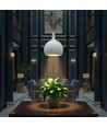E27 Designer hanglamp, Ø28cm - Keramiek en metaal, wit, exclusief lichtbron