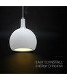E27 Designer hanglamp, Ø28cm - Keramiek en metaal, wit, exclusief lichtbron