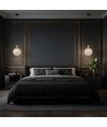 E27 designer pendelophanging - Ø10cm, geborsteld messing en rookglas, exclusief lichtbron