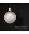 E27 designer pendelophanging - Ø10cm, geborsteld messing en rookglas, exclusief lichtbron
