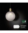 E27 designer pendelophanging - Ø10cm, geborsteld messing en rookglas, exclusief lichtbron