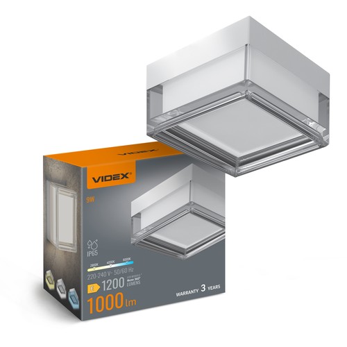 9W vierkante LED wand/plafondlamp - 3CCT, IP65, wit, Bulkhead