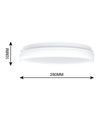 24/18/13W LED CCT plafondlamp - Ø28cm, Hoogte: 5cm, IP54, witte rand, incl. lichtbron