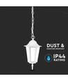 E27 hangende tuinlamp in retro design, wit - IP44 buiten, aluminium, zonder lichtbron