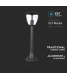 E27 tuinlamp, 60cm - Zwart, IP44, aluminium, voor tuin en paden, zonder lichtbron