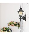 E27 wandlamp, mat zwart - Aluminium en glas, 245x445x185mm, zonder lichtbron