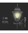 E27 wandlamp, mat zwart - Aluminium en glas, 245x445x185mm, zonder lichtbron
