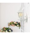 E27 wandlamp Large - Mat wit, aluminium en glas, 44,5cm hoog, zonder lichtbron
