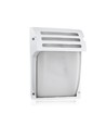 E27 wandlamp - Mat wit, IP44, aluminium en glas, zonder lichtbron
