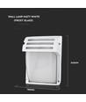 E27 wandlamp - Mat wit, IP44, aluminium en glas, zonder lichtbron