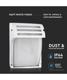 E27 wandlamp - Mat wit, IP44, aluminium en glas, zonder lichtbron