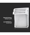 E27 wandlamp - Mat wit, IP44, aluminium en glas, zonder lichtbron