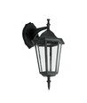 E27 buiten wandlamp - Zwart, aluminium en glas, klassieke lantaarn, zonder lichtbron