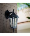 E27 buiten wandlamp - Zwart, aluminium en glas, klassieke lantaarn, zonder lichtbron