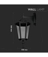 E27 buiten wandlamp - Zwart, aluminium en glas, klassieke lantaarn, zonder lichtbron