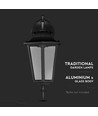 E27 buiten wandlamp - Zwart, aluminium en glas, klassieke lantaarn, zonder lichtbron