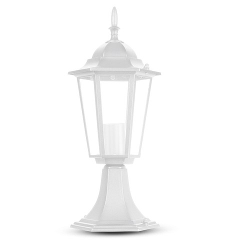 40cm witte tuinlamp, E27 - Mat wit, IP44, aluminium, zonder lichtbron