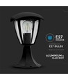 Zwarte tuinlamp / bolderkar - E27 fitting, IP44 buiten, aluminium, zonder lichtbron