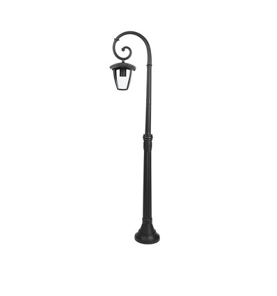 E27 tuinlamp op paal - Zwart, IP44 buiten, aluminium, hoogte: 136,5 cm, zonder lichtbron