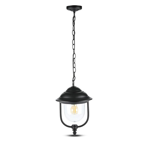 850 VT plafondlamp E27 - met heldere PC-kap, zwart