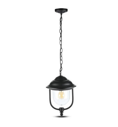 850 VT plafondlamp E27 - met heldere PC-kap, zwart