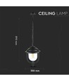 850 VT plafondlamp E27 - met heldere PC-kap, zwart
