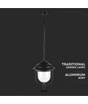 850 VT plafondlamp E27 - met heldere PC-kap, zwart