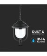 850 VT plafondlamp E27 - met heldere PC-kap, zwart