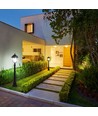 1,1m tuinlamp voor E27 - Zwart, IP44, aluminium, 111cm hoogte, zonder lichtbron