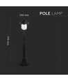 1,1m tuinlamp voor E27 - Zwart, IP44, aluminium, 111cm hoogte, zonder lichtbron