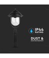 1,1m tuinlamp voor E27 - Zwart, IP44, aluminium, 111cm hoogte, zonder lichtbron